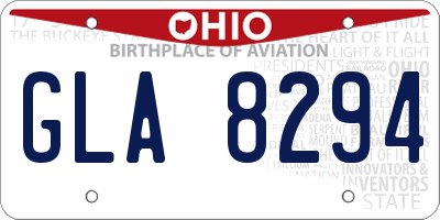 OH license plate GLA8294