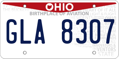 OH license plate GLA8307
