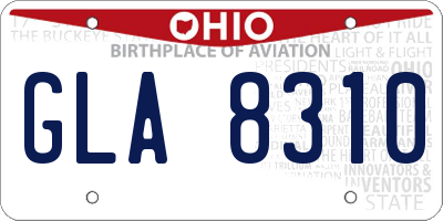 OH license plate GLA8310