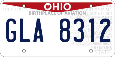 OH license plate GLA8312
