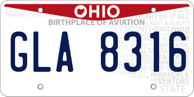 OH license plate GLA8316