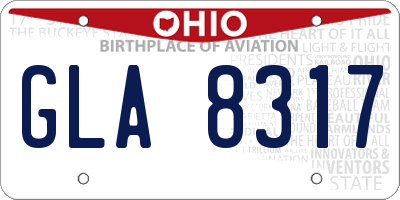 OH license plate GLA8317