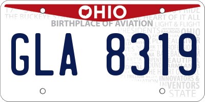 OH license plate GLA8319