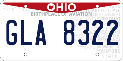 OH license plate GLA8322