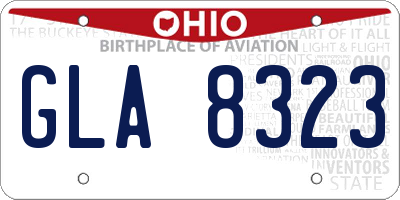 OH license plate GLA8323