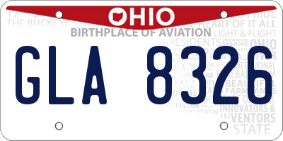 OH license plate GLA8326