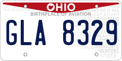 OH license plate GLA8329