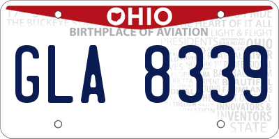 OH license plate GLA8339