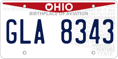 OH license plate GLA8343