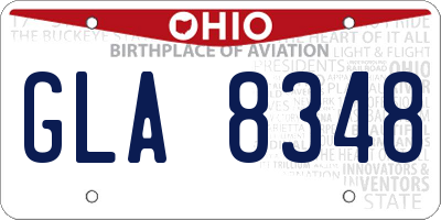 OH license plate GLA8348