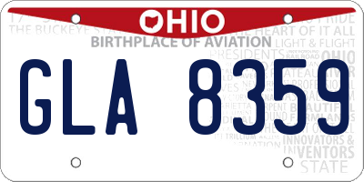 OH license plate GLA8359