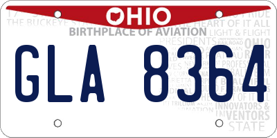 OH license plate GLA8364