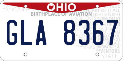 OH license plate GLA8367
