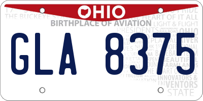 OH license plate GLA8375