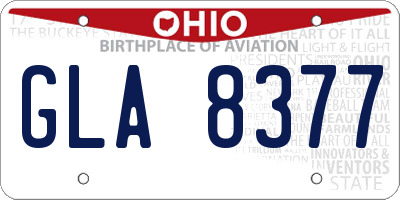 OH license plate GLA8377