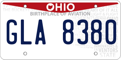 OH license plate GLA8380