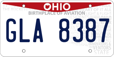 OH license plate GLA8387