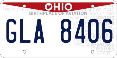 OH license plate GLA8406