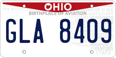 OH license plate GLA8409