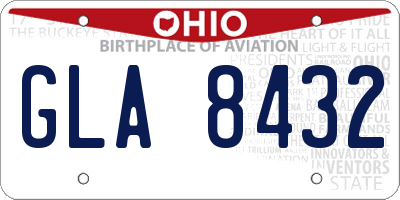 OH license plate GLA8432