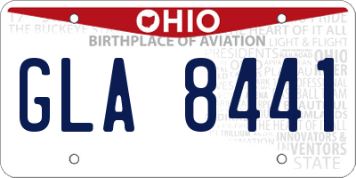OH license plate GLA8441