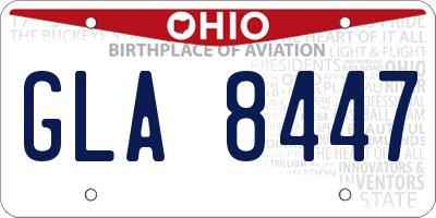OH license plate GLA8447
