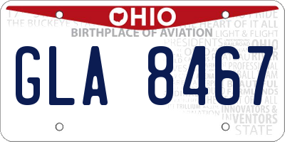 OH license plate GLA8467
