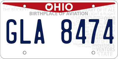 OH license plate GLA8474