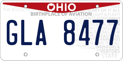 OH license plate GLA8477