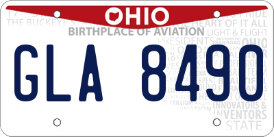 OH license plate GLA8490