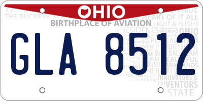 OH license plate GLA8512