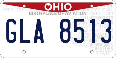 OH license plate GLA8513