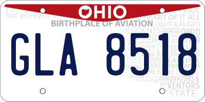OH license plate GLA8518