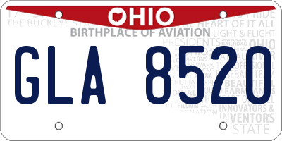 OH license plate GLA8520