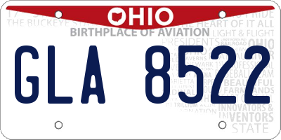 OH license plate GLA8522