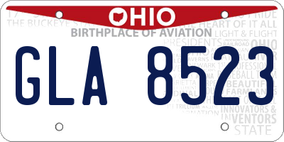 OH license plate GLA8523
