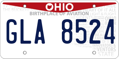 OH license plate GLA8524