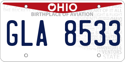 OH license plate GLA8533