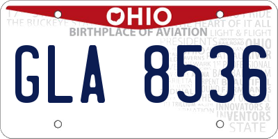 OH license plate GLA8536