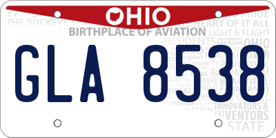 OH license plate GLA8538