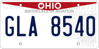 OH license plate GLA8540