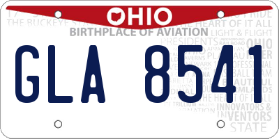 OH license plate GLA8541