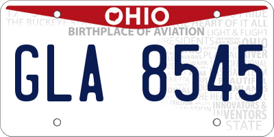 OH license plate GLA8545
