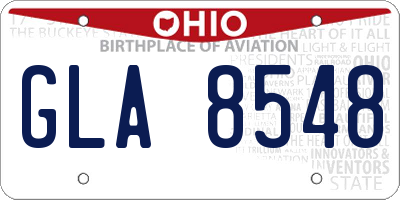 OH license plate GLA8548