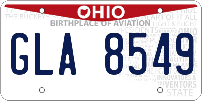 OH license plate GLA8549