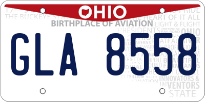 OH license plate GLA8558