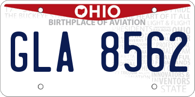OH license plate GLA8562
