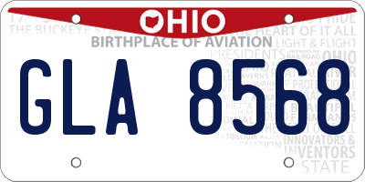 OH license plate GLA8568