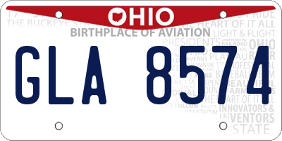 OH license plate GLA8574