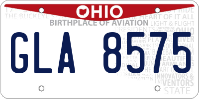 OH license plate GLA8575
